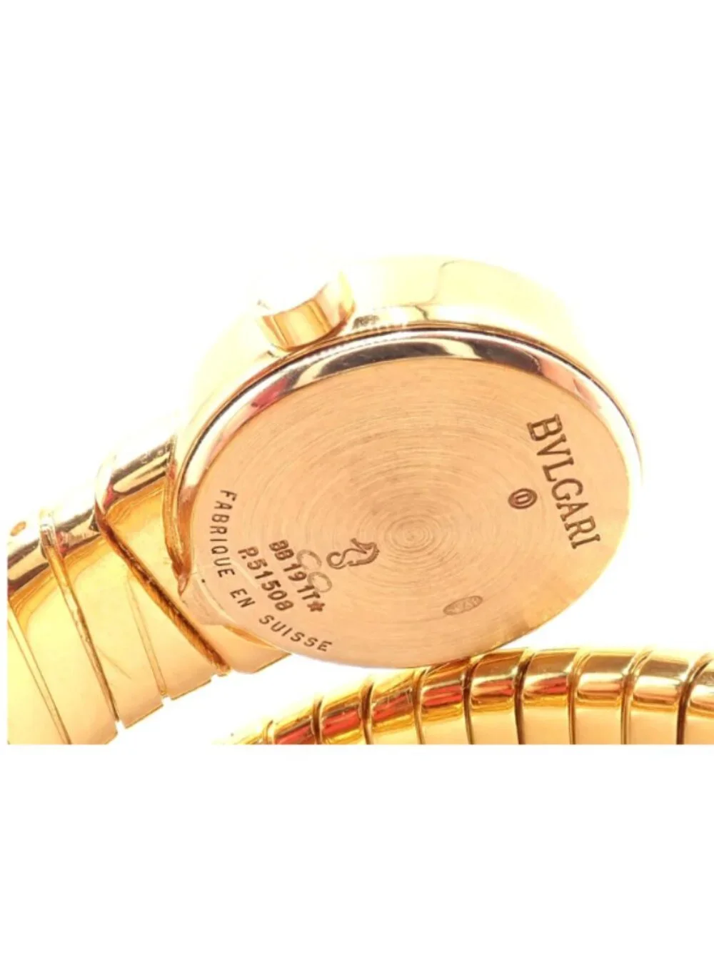 Authentic! Bulgari 18k Yellow Gold Tubogas Serpent Snake Bracelet Watch - Picture 8 of 12